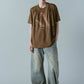 tuck detail oversized tee(unisex)/brown