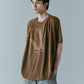 tuck detail oversized tee(unisex)/brown