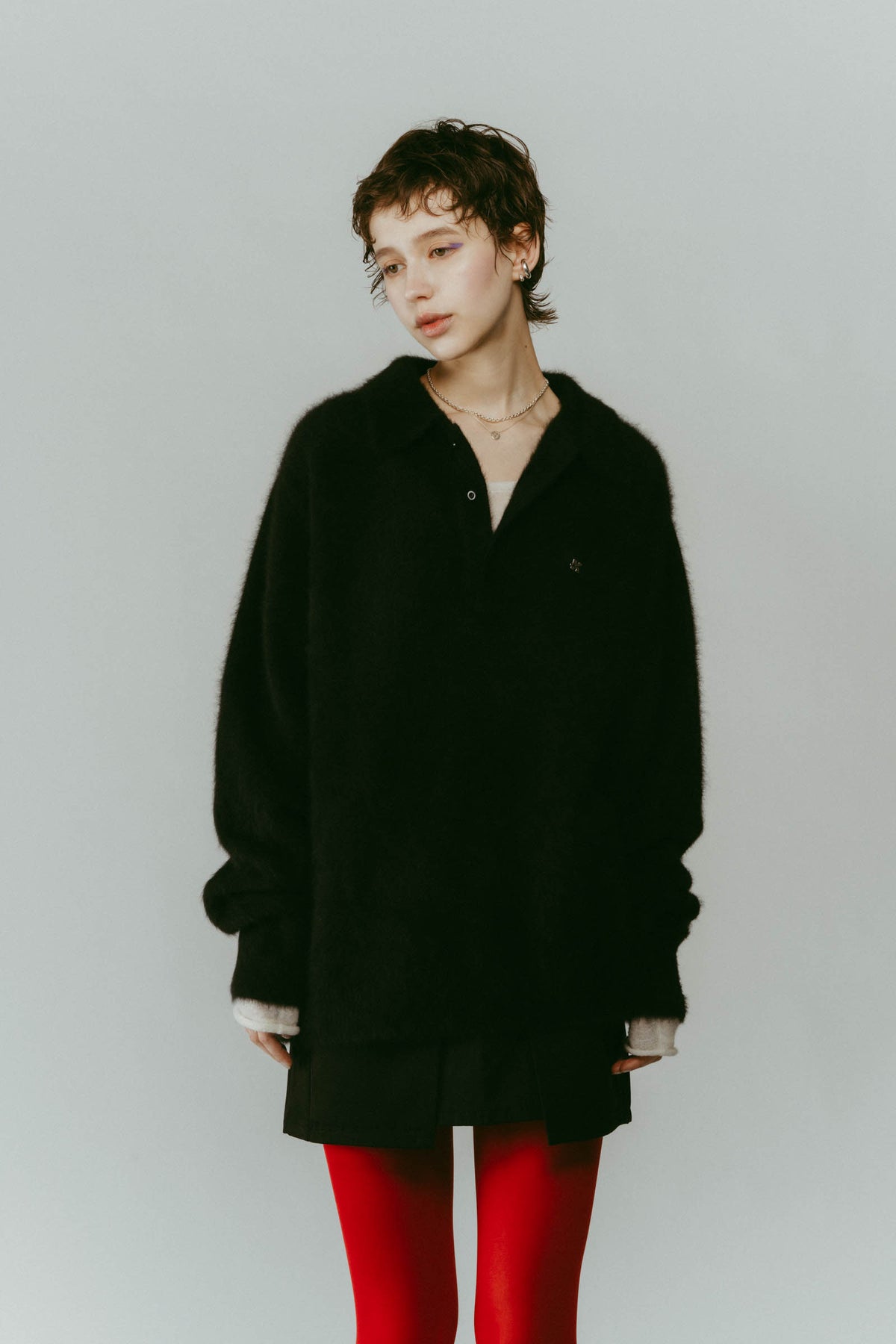 fox over polo-neck knit(unisex) -holiday edition/4color