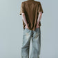 tuck detail oversized tee(unisex)/brown