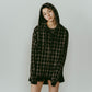 hooded over shirts(unisex)/checkblack