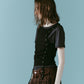 2piece layered tank tee/black