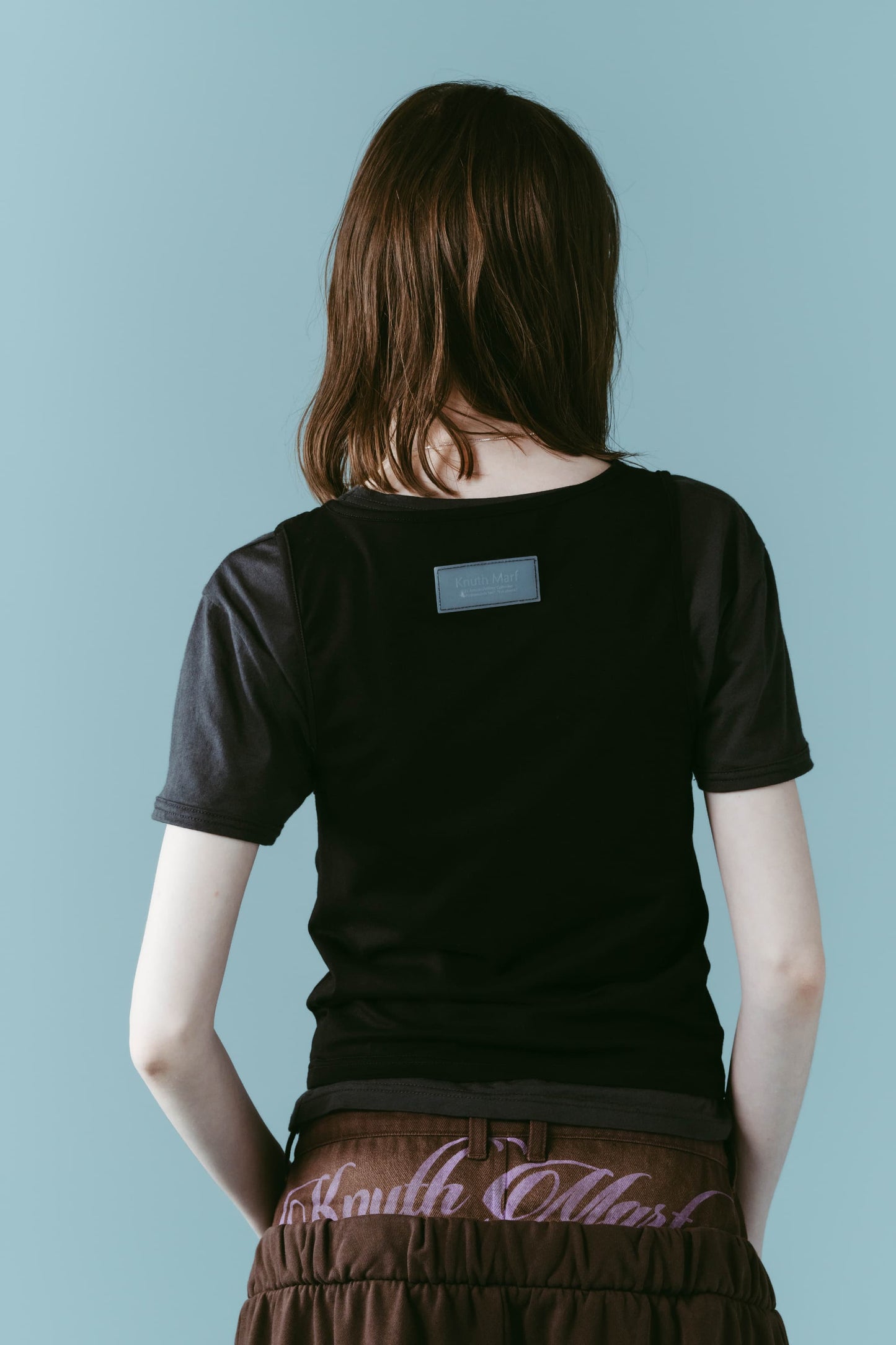 2piece layered tank tee/black