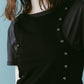 2piece layered tank tee/black