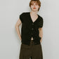 Vneck logo knit vest/2color