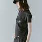 studded compact tee/charcoal