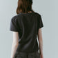 studded compact tee/charcoal