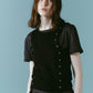 2piece layered tank tee/black