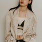 embroidered satin jacket/ivory