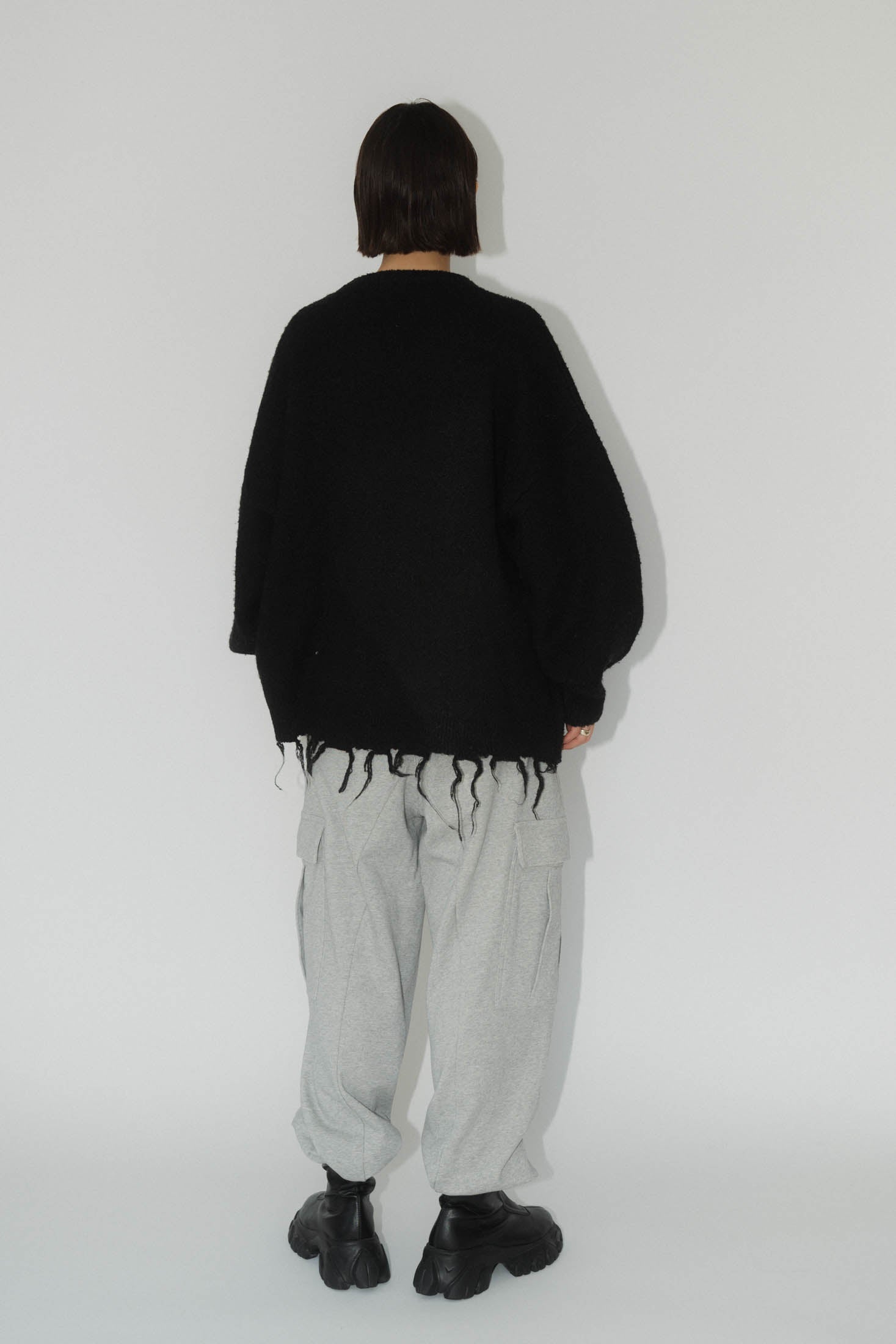 トップス Knuth Marf vintage damage knit vintage damage knit(unisex)/black | KNUTH MARF