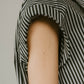 stripe label nosleeve shirt/4color