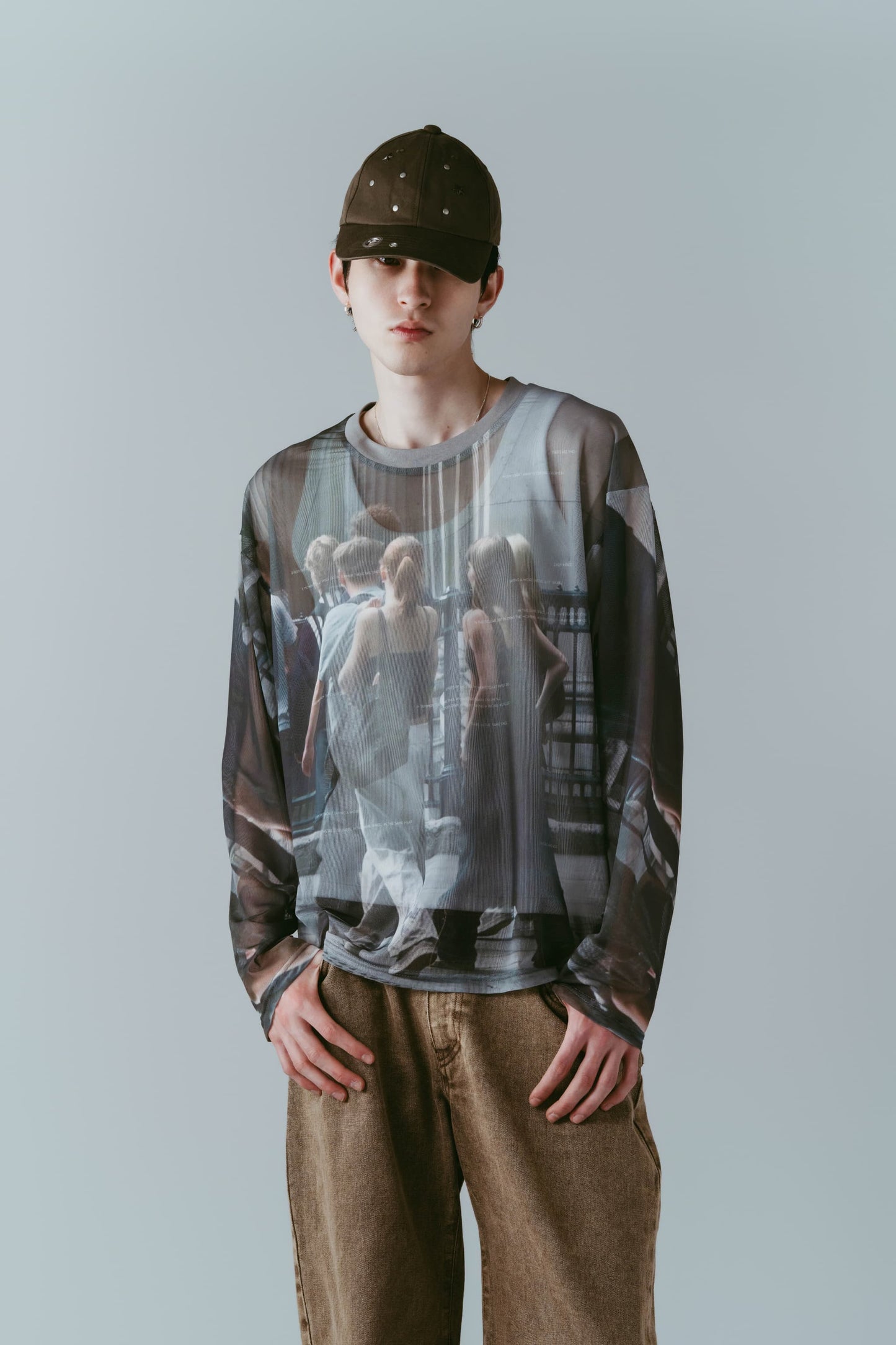 school sheer long-sleeve tee(unisex)/girls
