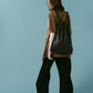 leather drawstring bag/2color
