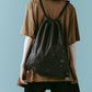 leather drawstring bag/2color