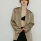 embroidered satin jacket/mossgreen