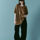 tuck detail oversized tee(unisex)/brown