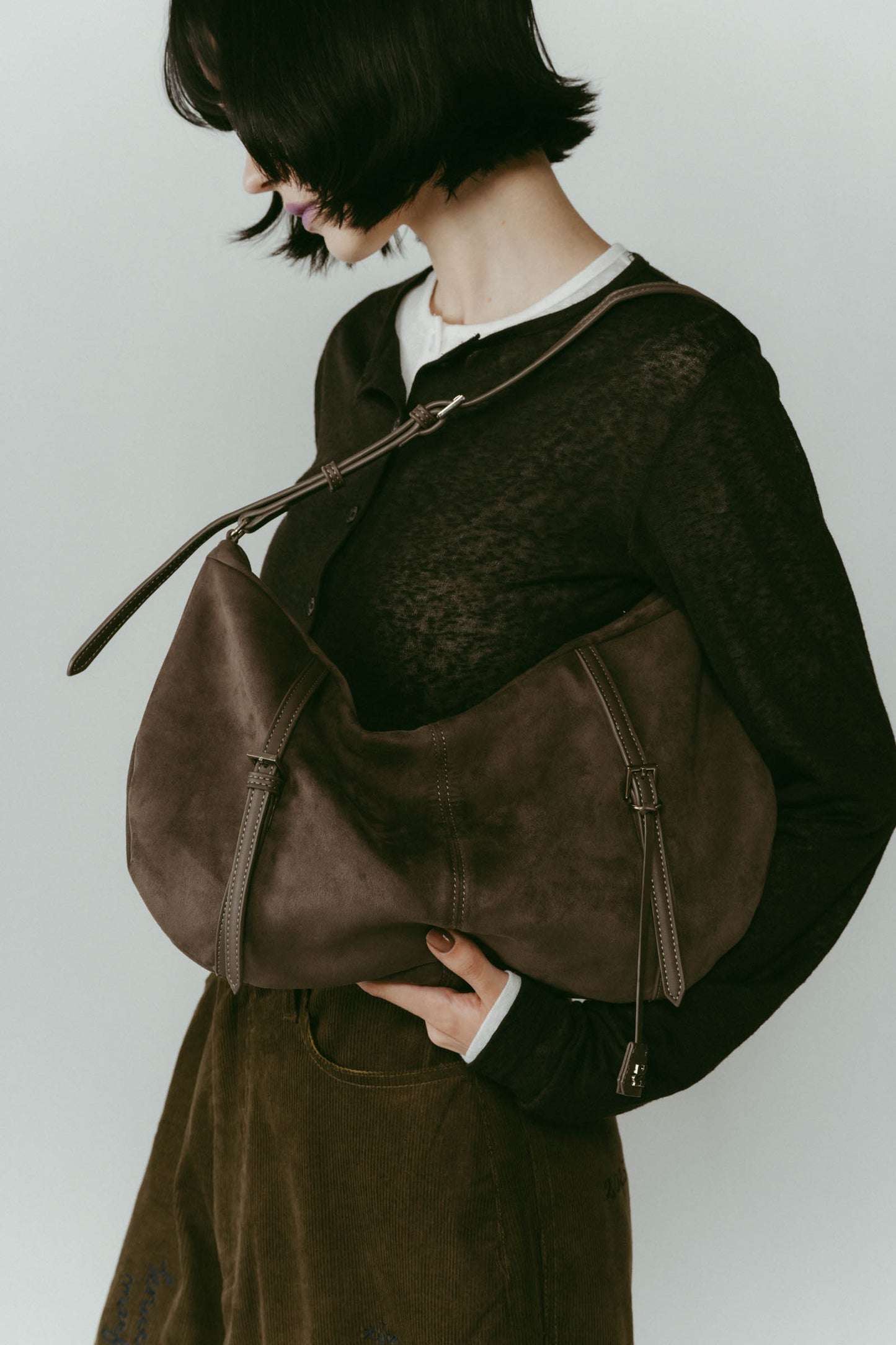 suede moon bag/2color