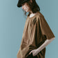 tuck detail oversized tee(unisex)/brown