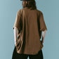 tuck detail oversized tee(unisex)/brown