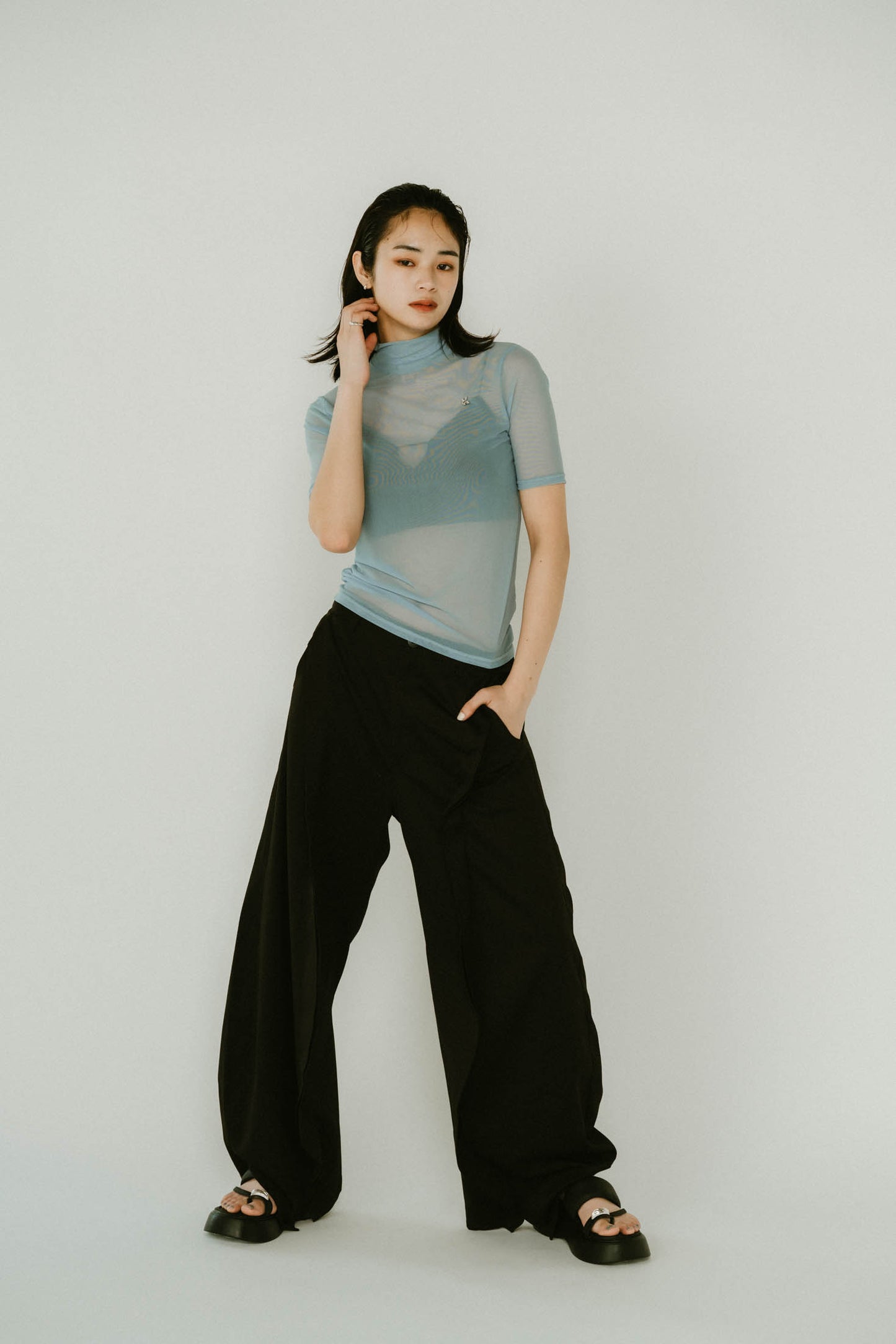 K motif sheer tops/3color