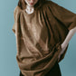 tuck detail oversized tee(unisex)/brown