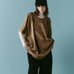 tuck detail oversized tee(unisex)/brown