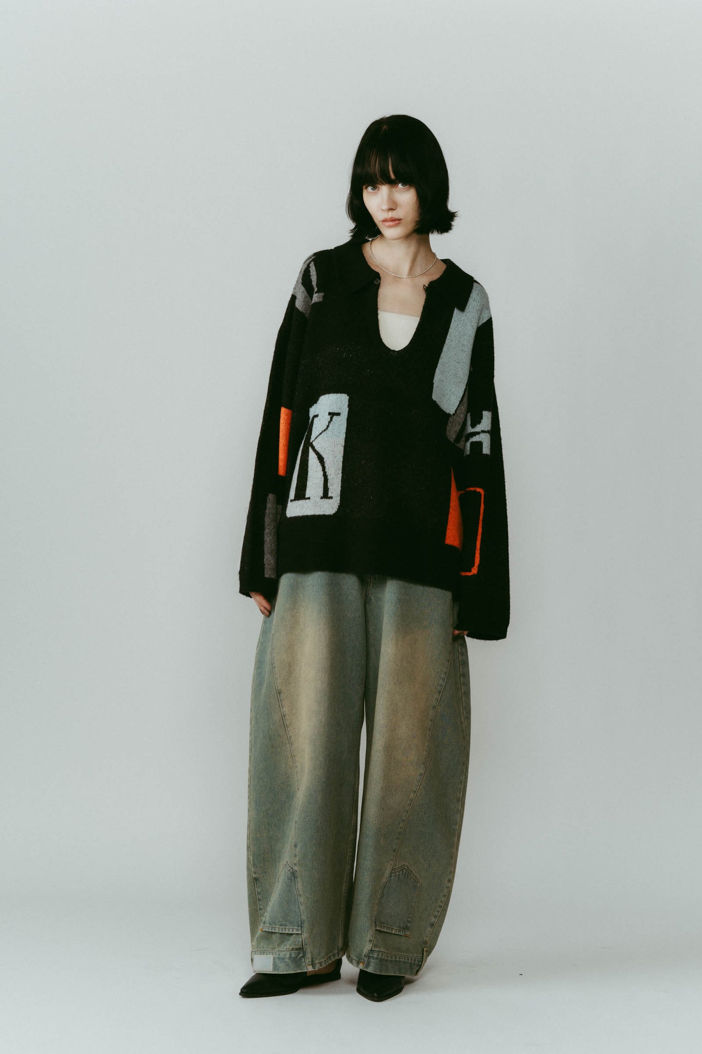 K design knit pullover(unisex)/black
