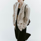 embroidered satin jacket/ivory
