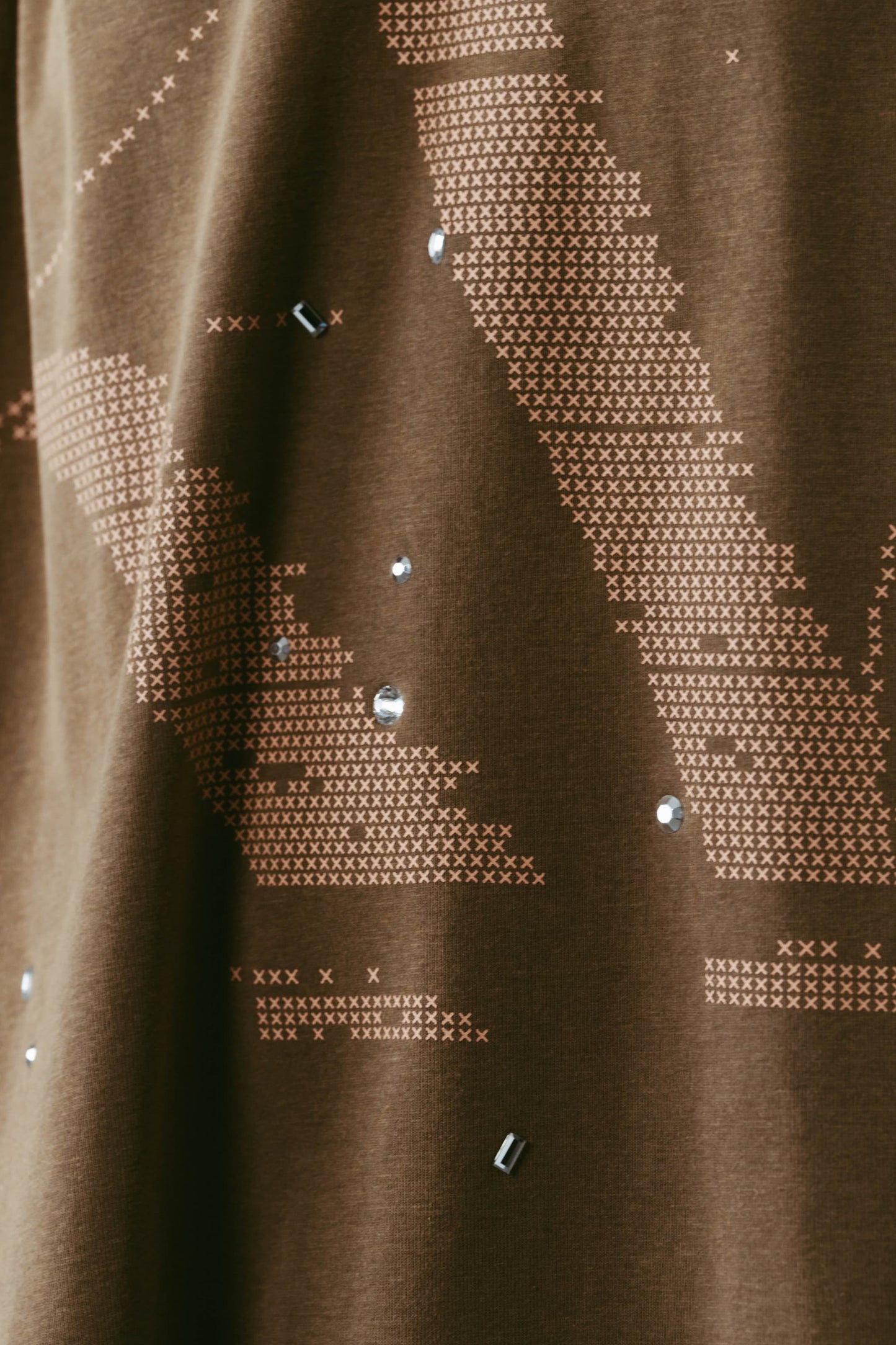 tuck detail oversized tee(unisex)/brown