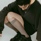 beaded sneakers/black