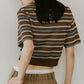 logo stripe polo knit/2color