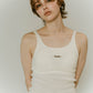 cap in rib tank top/brown,ivory