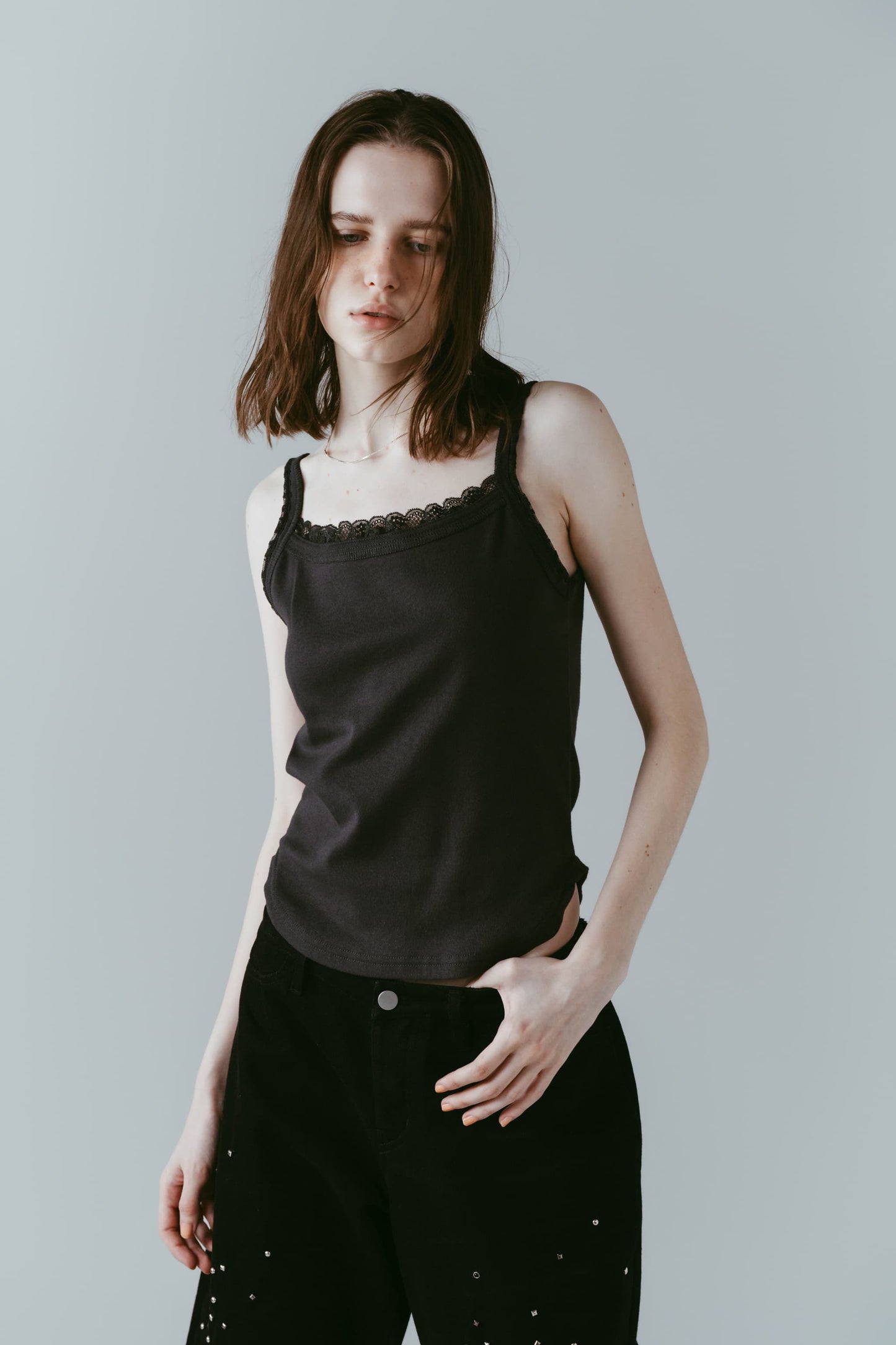lace detail camisole/3color