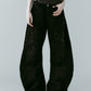 studded draped denim pants(unisex)/black(studded)