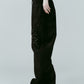 studded draped denim pants(unisex)/black(studded)