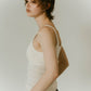 cap in rib tank top/brown,ivory