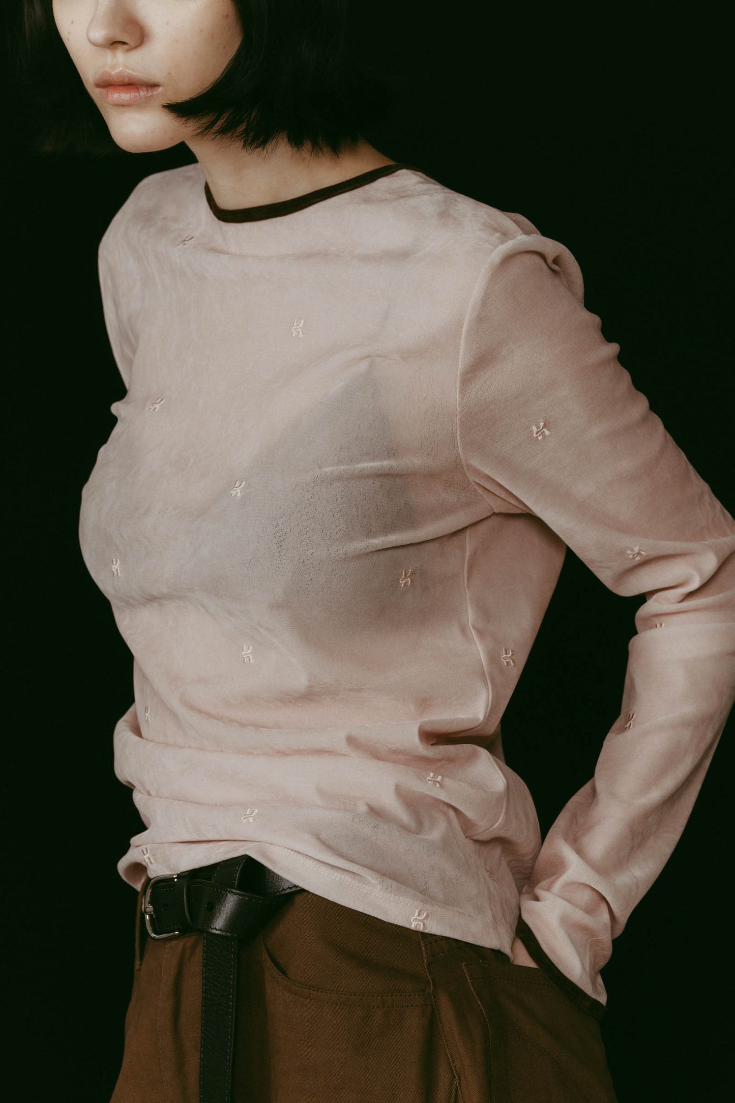 2way sheer velours tops/4color