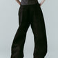 studded draped denim pants(unisex)/black(studded)