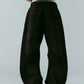 studded draped denim pants(unisex)/black(studded)