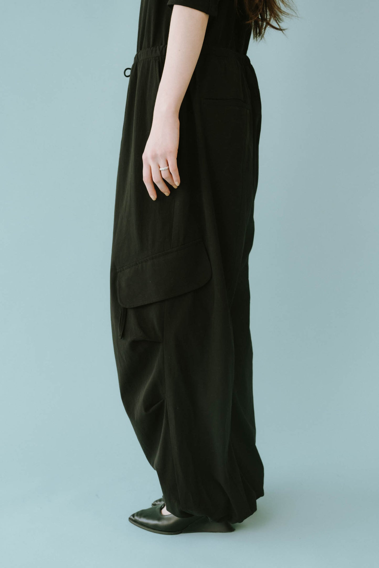 -high-end- collarless jumpsuit/2color