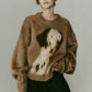 dalmatian shaggy knit(unisex)/beige