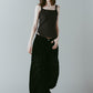 studded draped denim pants(unisex)/black(studded)