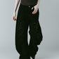 studded draped denim pants(unisex)/black(studded)