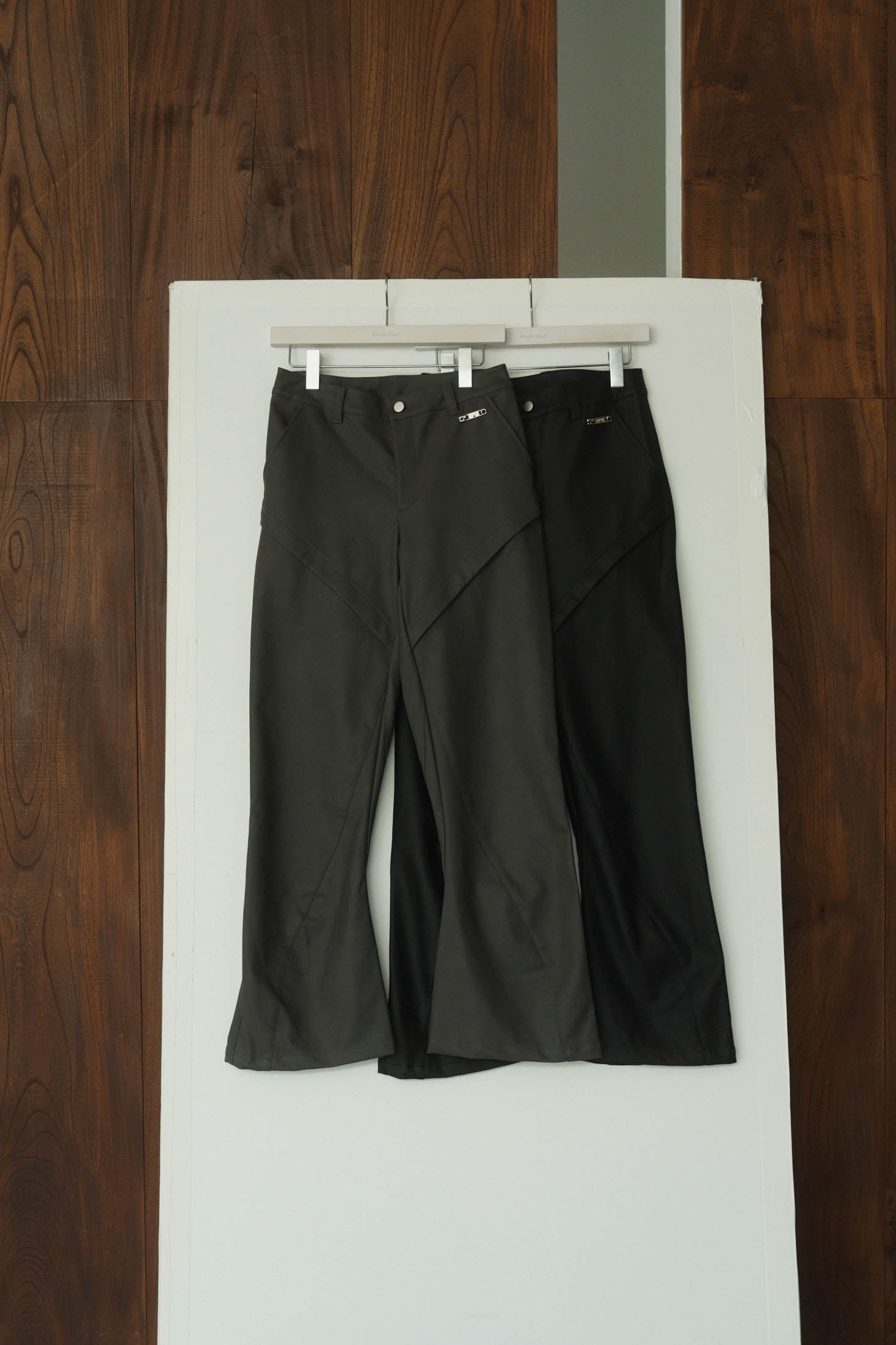 2way cut leather pants/2color