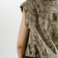 stripe label nosleeve shirt/4color