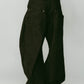tuck design denim pants/denimblack
