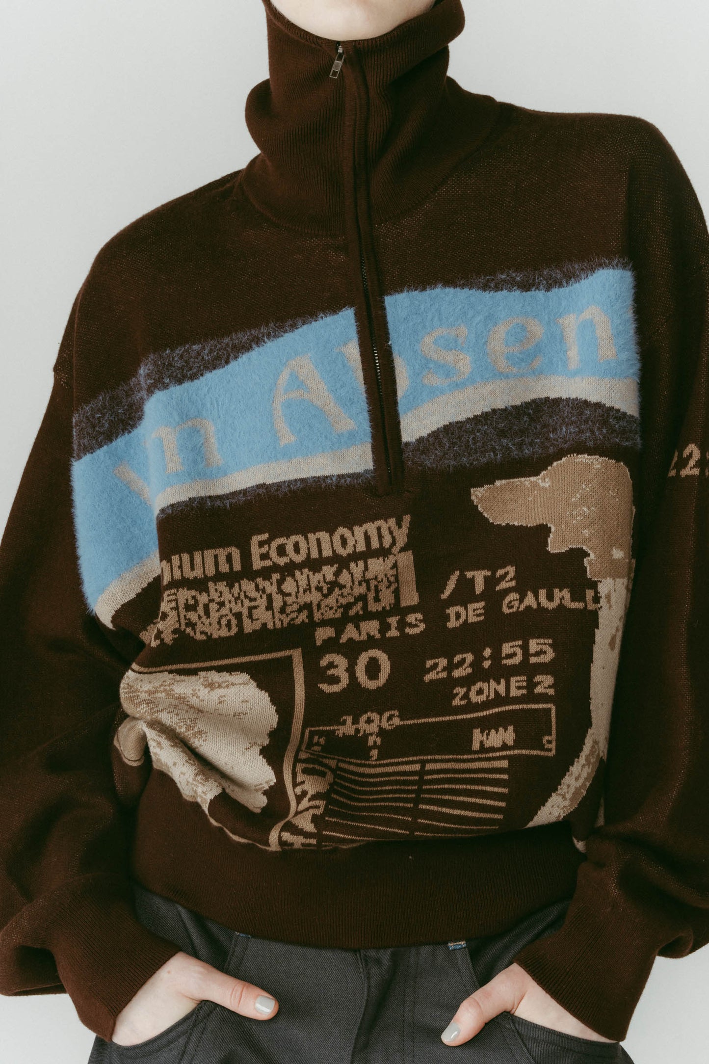 concept jacquard knit/brown