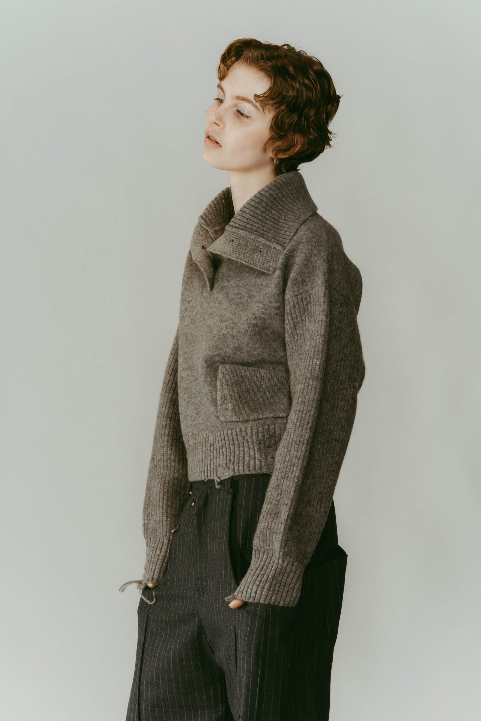 buttoned high-neck knit/4color | KNUTH MARF