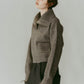buttoned high-neck knit/gray
