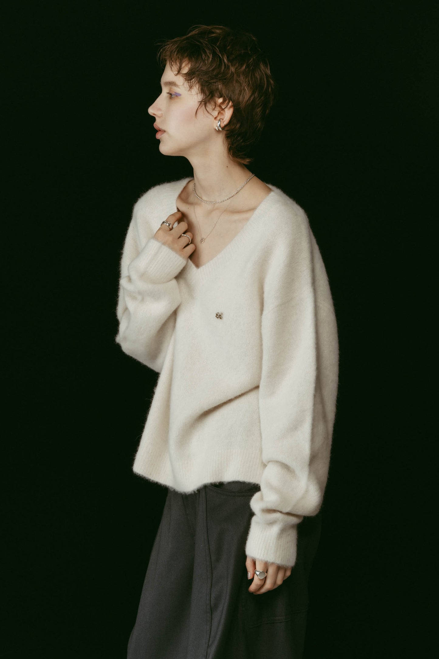 fox v-neck knit-special edition/4color